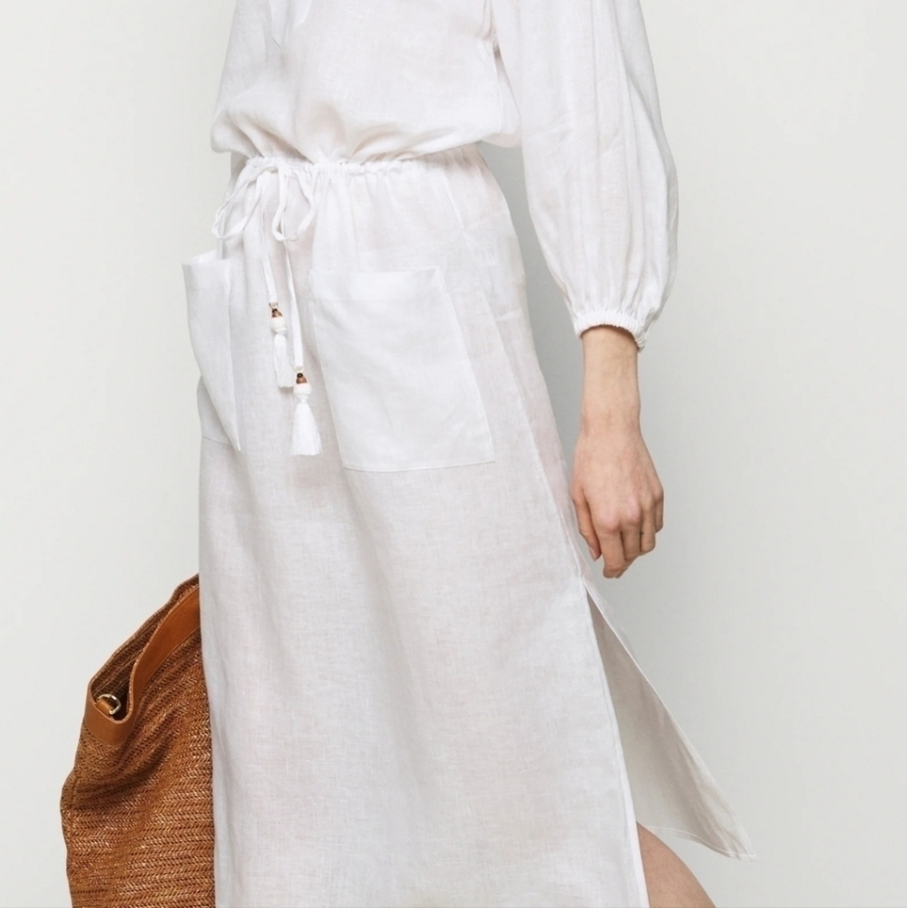 Tory burch white midi tunic linen dress - Picture 6 of 17